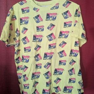 MTV Graphic Tee in Yellow and Pink